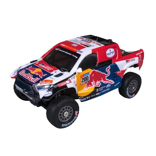 Nikko 10561 Pro Truck Toyota Gazoo Dakar, ferngesteuertes RC Auto, Offroad Fahrzeug bis 14 km/h, Vollfederung & USB Quick Charge, Kinder ab 6 Jahre & Erwachsene, ca. 33 cm, Rot/Blau von Nikko