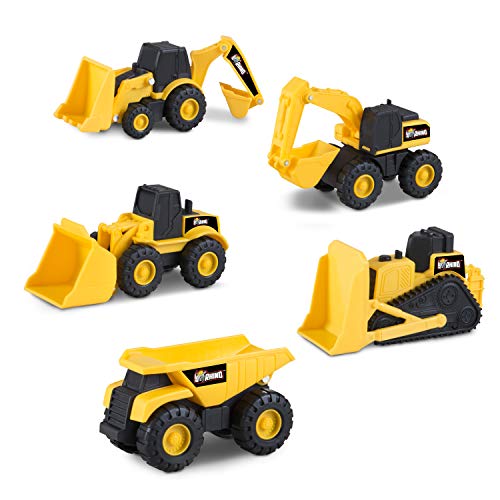 Nikko 30031 Road Rippers Kleine Baufahrzeuge 5-teilig mit Bagger, Radlader, Kipplaster, Baggerlader, Planierraupe, je ca 7,5 cm, für Kinder ab 3 Jahren, Gelb/Schwarz Nikko 30031 Road Rippers Kleine Baufahrzeuge 5-teilig mit Bagger, Radlader, Kipplaster, Baggerlader, Planierraupe, je ca 7,5 cm, für Kinder ab 3 Jahren, Gelb/Schwarz von Nikko