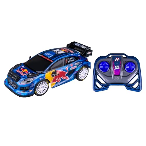 Nikko RC 10393 Night Mode Red Bull M-Sport Ford Puma Hybrid #8 Tänak, Ferngesteuertes Auto mit LED Scheinwerfern, 25 cm, 2,4 GHz Fernsteuerung, 40 m Reichweite, für Kinder ab 6 Jahren, Blau von Nikko