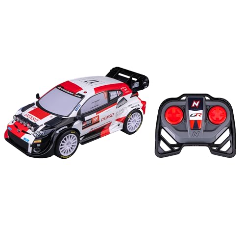 Nikko RC 10394 Night Mode Toyota Gazoo WRC, Ferngesteuertes Rallye Auto nach realistischen Details mit LED Scheinwerfern, 25 cm, 2,4 GHz Fernsteuerung, 40 m Reichweite, für Kinder ab 6 Jahren, Weiß von Nikko