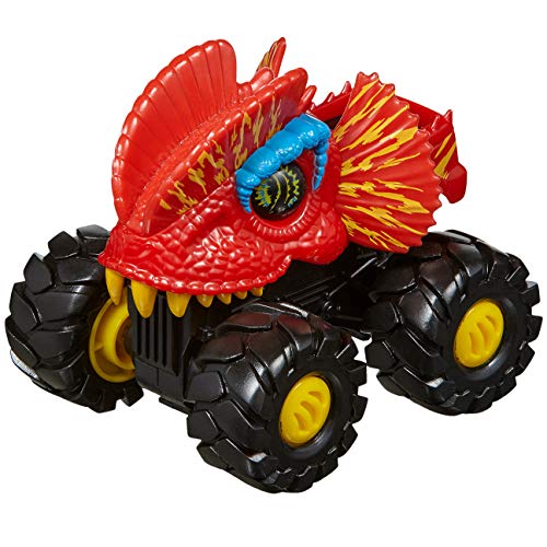 Nikko 20174 Road Rippers Rev-Up Monsters Dilophosaurus, 4x4 Offroad Monster Truck, Push & Go Spielzeugauto mit coolen Fahrzeug Details, hochwertige Räder, Auto für Kinder ab 3 Jahre, ca. 10 cm, Rot von Nikko