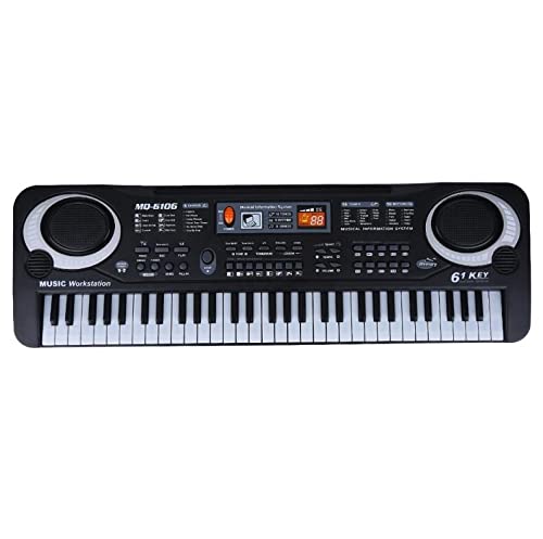 Nikou 61-Tasten-Multifunktions-Elektronik-Keyboard für Kinder mit Mikrofon für die frühkindliche Bildung, simuliertes Klavier, 61-Tasten-Elektronik-Keyboard mit Farbbox von Nikou