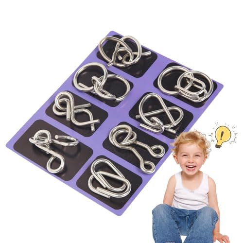Metalldraht-Puzzles,8-teiliges Mind Logic IQ-Spiel-Testspielzeug - Mind Logic Iq-Spiel-Testspielzeug, Interlock-Spiel freischalten, Brain Teaser-Puzzle, reibungsloser Iq-Test Metalldraht-Puzzles,8-teiliges Mind Logic IQ-Spiel-Testspielzeug - Mind Logic Iq-Spiel-Testspielzeug, Interlock-Spiel freischalten, Brain Teaser-Puzzle, reibungsloser Iq-Test von Niktule