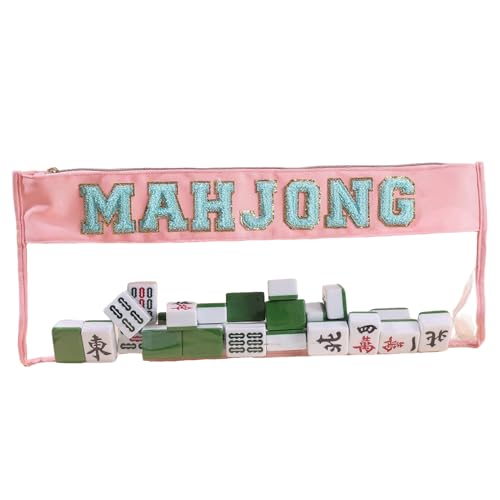 Niktule Mahjong-Steinetui | wasserdichte Durchsichtige Tragetasche | Tragbar Aufbewahrung Für Alle Altersgruppen Familienabende Spieleabend Partys von Niktule