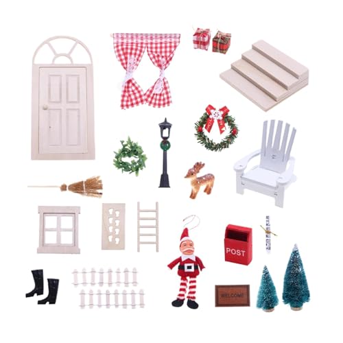 Weihnachtsdekorationen für Puppenhaus,Weihnachtspuppenhaus-Miniaturen - Puppenhaus Weihnachtsfee Tür 24X,1:12, Miniatur-Feentür-Accessoires, handgefertigt für Weihnachten Weihnachtsdekorationen für Puppenhaus,Weihnachtspuppenhaus-Miniaturen - Puppenhaus Weihnachtsfee Tür 24X,1:12, Miniatur-Feentür-Accessoires, handgefertigt für Weihnachten von Niktule