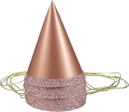 Kinder-Tiara-Hüte – 10 x 7,5 x 7,5 cm, Geburtstagskegelhüte, Papierbastelkappen für Party-Dekoration (Roségold) von Niltracy
