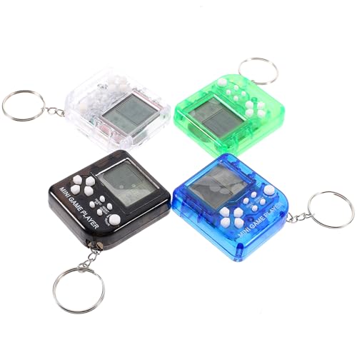 Mini Handheld Elektronische Spielkonsole Nostalgische Kreative Schlüsselanhänger Geschenk Ideal Zum Verschenken Mini Handheld Elektronische Spielkonsole 4pcs (Transparent Weiß + Transparent Schwarz + von Niltracy