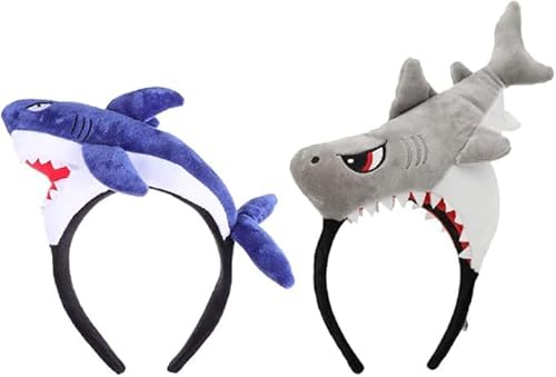 Niltracy 2 x Cartoon-Hai-Stirnbänder, Tierform, Haarreifen, Fischtier-Stirnbänder, Tier-Stirnband, Plüsch, niedliche Hüte für Damen, Weihnachten, Party, Stirnband, Meer, Kinder, Erwachsene, Niltracy 2 x Cartoon-Hai-Stirnbänder, Tierform, Haarreifen, Fischtier-Stirnbänder, Tier-Stirnband, Plüsch, niedliche Hüte für Damen, Weihnachten, Party, Stirnband, Meer, Kinder, Erwachsene, von Niltracy