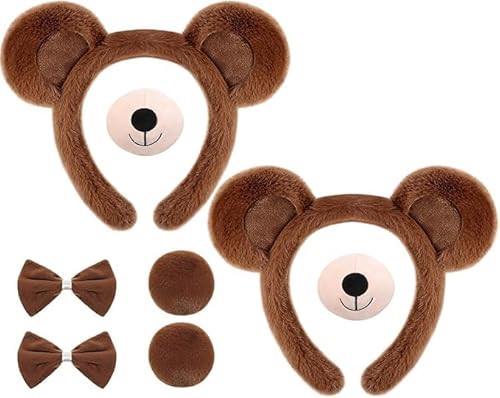Niltracy 8-teiliges Tierbär-Kostüm-Set, braune Bärenohren, Stirnband, Schwanznase, niedlicher Bär, Zubehör für Jungen, Mädchen, Erwachsene, für Halloween, Cosplay, Make-up, Karneval, Party Niltracy 8-teiliges Tierbär-Kostüm-Set, braune Bärenohren, Stirnband, Schwanznase, niedlicher Bär, Zubehör für Jungen, Mädchen, Erwachsene, für Halloween, Cosplay, Make-up, Karneval, Party von Niltracy