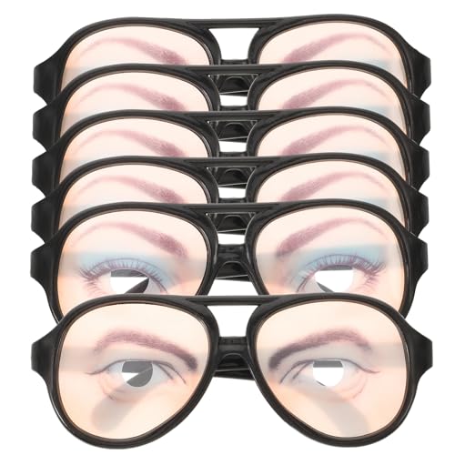 Niltracy Halloween-Streichbrille für Männer und Frauen, knifflige Muster und zufällige Stile, perfekt für Partys, Halloween-Streichgläser, 6 Stück pro Packung von Niltracy