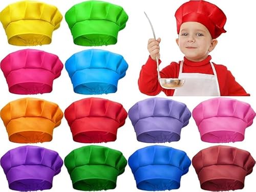 Niltracy Kochmütze für Kinder, elastisch, für Zuhause, Küche, Backen, Pizza, Party, Gastgeschenke, 12 Stück Niltracy Kochmütze für Kinder, elastisch, für Zuhause, Küche, Backen, Pizza, Party, Gastgeschenke, 12 Stück von Niltracy
