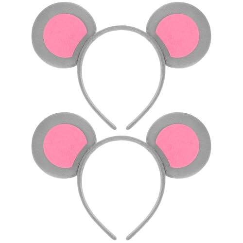 Niltracy Mäuse-Ohr-Stirnband, Mäuse-Haarreif – 2 Stück, niedliches Mausohren-Kostüm, Kopfschmuck für Party, Dekoration, Kopfbedeckung, Zubehör für Erwachsene und Kinder, Grau Niltracy Mäuse-Ohr-Stirnband, Mäuse-Haarreif – 2 Stück, niedliches Mausohren-Kostüm, Kopfschmuck für Party, Dekoration, Kopfbedeckung, Zubehör für Erwachsene und Kinder, Grau von Niltracy