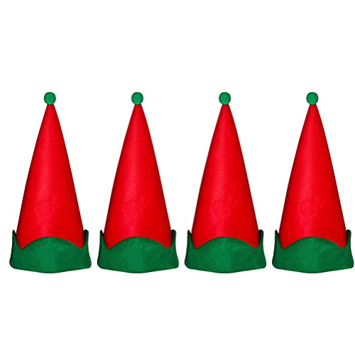 Niltracy Spitzhüte mit Weihnachtselfen, 4 Stück, rot, ideal für Weihnachtsdekorationen, Weihnachtselfenhüte, 4 Stück, Rot Niltracy Spitzhüte mit Weihnachtselfen, 4 Stück, rot, ideal für Weihnachtsdekorationen, Weihnachtselfenhüte, 4 Stück, Rot von Niltracy