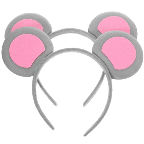 Niltracy Tierohr-Stirnbänder, Maus- und Bärenohr-Design, 2-teiliges Set, ideal für Partys, Tierohr-Stirnbänder, Maus – 2 Stück von Niltracy