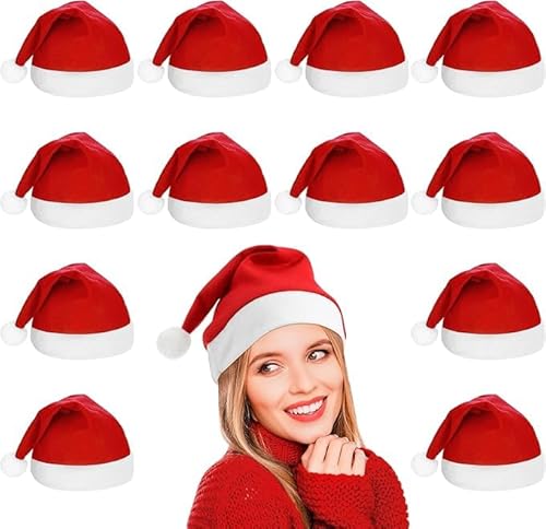Niltracy Weihnachtsmützen aus Plüsch, rot, mit weißen Manschetten, für Kinder, Jugendliche, Erwachsene, kleiner Kopf, 12 Stück Niltracy Weihnachtsmützen aus Plüsch, rot, mit weißen Manschetten, für Kinder, Jugendliche, Erwachsene, kleiner Kopf, 12 Stück von Niltracy