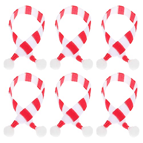 Weihnachtspuppenschals, Strickschals für Stoffpuppen, Figuren-Zubehör, Feiertagsparty-Dekorationen, Weihnachtsbedarf, 20 Stück (Rot-Weiß) von Niltracy
