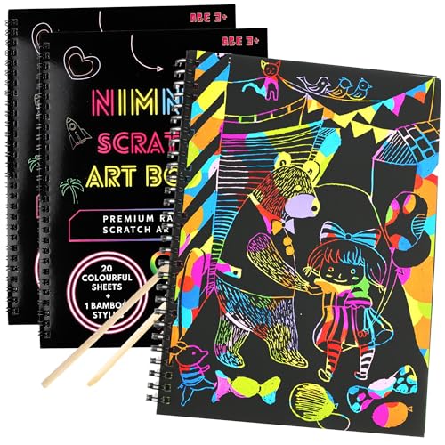 NimNik Kratzkunstbuch für Kinder – Set für 3-12 Jahre | Handgefertigte Kunst und Handwerk | Geburtstagsgeschenk für Mädchen, Jungen NimNik Kratzkunstbuch für Kinder – Set für 3-12 Jahre | Handgefertigte Kunst und Handwerk | Geburtstagsgeschenk für Mädchen, Jungen von NimNik
