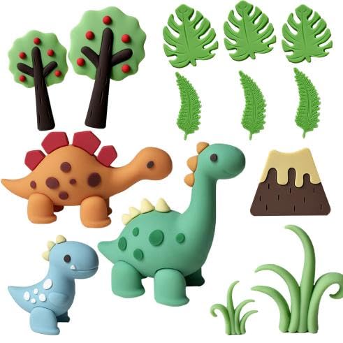 NimblusToy Dino Tortendeko, 18 Stück Dino Kuchen Deko, Tortendeko Dinosaurier Happy Birthday Kindergeburtstag Tiere Torte Deko Dschungel für Geburtstagsparty Zubehör DIY Kuchendekoration von NimblusToy