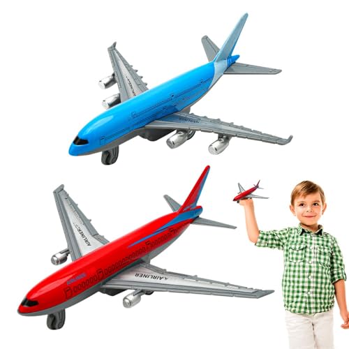 NimblusToy Spielzeug Flugzeug, Aeroplane Toy for Kids, Kleiner Modellflugzeug, Metall Pull Back Flugzeug Spielzeug, Kindergeburtstag Geschenke für 3-12 Jahrlge Jungen Mädchen 2 Stück von NimblusToy