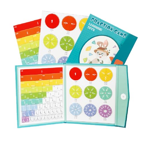 Magnetic Fraction Educational Puzzle, Magnetic Fraction Tiles, Math Puzzle Learning Building Block Set (2Set) von Nimedala