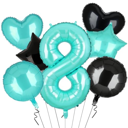 7 Stück XXL Türkis Zahl 8 Luftballon Tiffany Blau Nummer 8 Folienballons Zahlen Turquoise Happy Birthday Ballon Geburtstags Deko 100cm 7 Stück XXL Türkis Zahl 8 Luftballon Tiffany Blau Nummer 8 Folienballons Zahlen Turquoise Happy Birthday Ballon Geburtstags Deko 100cm von Nine san