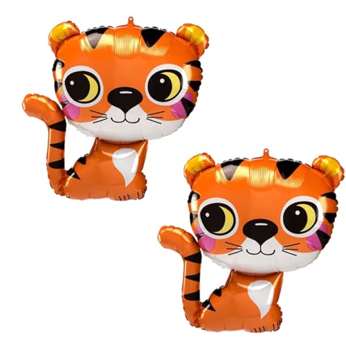 Nine San 2Stück Tiger Luftballons Folienballon Tiere Kinder Geburtstag Dschungel Deko Nine San 2Stück Tiger Luftballons Folienballon Tiere Kinder Geburtstag Dschungel Deko von Nine san