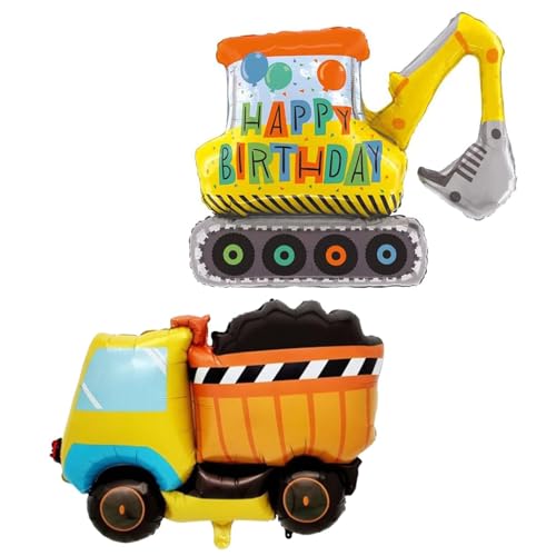 Nine San Baustelle Luftballons Bagger Truck Folienballon Excavator LKW Ballon Baustellen Baggerballons Baustellenparty Digger Party Deko 2 Stück Nine San Baustelle Luftballons Bagger Truck Folienballon Excavator LKW Ballon Baustellen Baggerballons Baustellenparty Digger Party Deko 2 Stück von Nine san