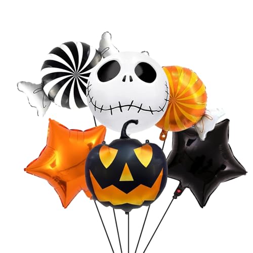 Nine San Halloween Süssigkeiten Luftballons Orange Schwarz Skull Folienballon Halloweenballon Party Deko 6 Stücke Nine San Halloween Süssigkeiten Luftballons Orange Schwarz Skull Folienballon Halloweenballon Party Deko 6 Stücke von Nine san