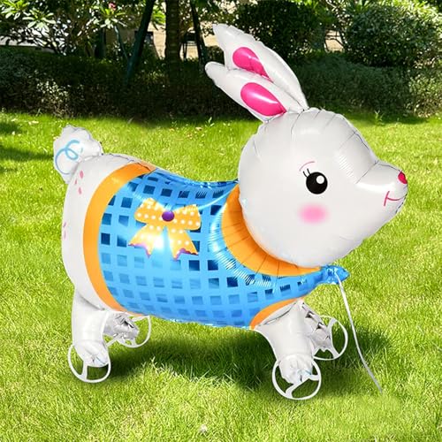 Nine San Walking Bunny Luftballons Stehend 3D Hase Folienballon with Wheels Hasenluftballon Walker Osterhasen Geburtstag Deko Nine San Walking Bunny Luftballons Stehend 3D Hase Folienballon with Wheels Hasenluftballon Walker Osterhasen Geburtstag Deko von Nine san