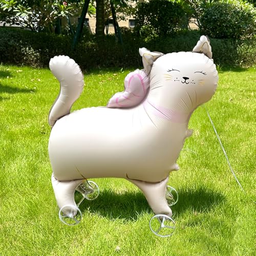 Nine San Walking Pink Katzen Luftballons Stehend 3D Katze Folienballon with Wheels Cat Helium Ballon Walker Katzenballon Babyshower Party Geburtstag Deko Nine San Walking Pink Katzen Luftballons Stehend 3D Katze Folienballon with Wheels Cat Helium Ballon Walker Katzenballon Babyshower Party Geburtstag Deko von Nine san