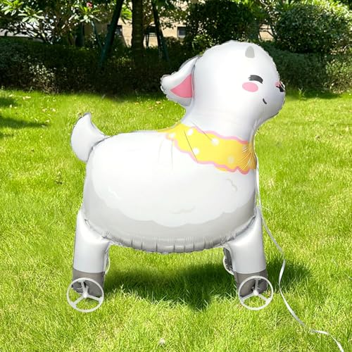 Nine San Walking Schafe Luftballons Stehend 3D Sheep Folienballon with Wheels Bauernhof Walker Farm Geburtstag Deko Nine San Walking Schafe Luftballons Stehend 3D Sheep Folienballon with Wheels Bauernhof Walker Farm Geburtstag Deko von Nine san