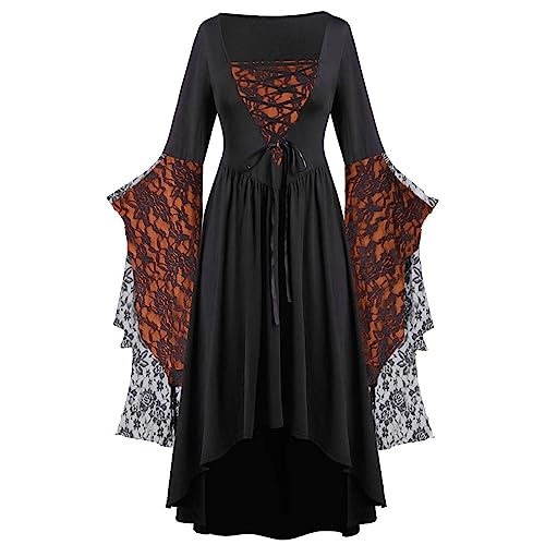 Renaissance-Kleid, mittelalterliches Kleid, Gothic-Stil, Korsett, Spitze, Steampunk, Schulter, kalter Engel, Halloween, viktorianisches dunkles Überkleid, Kostüm, Mittelaltergröße, Kleid, plus langes Renaissance-Kleid, mittelalterliches Kleid, Gothic-Stil, Korsett, Spitze, Steampunk, Schulter, kalter Engel, Halloween, viktorianisches dunkles Überkleid, Kostüm, Mittelaltergröße, Kleid, plus langes von Ninedayx