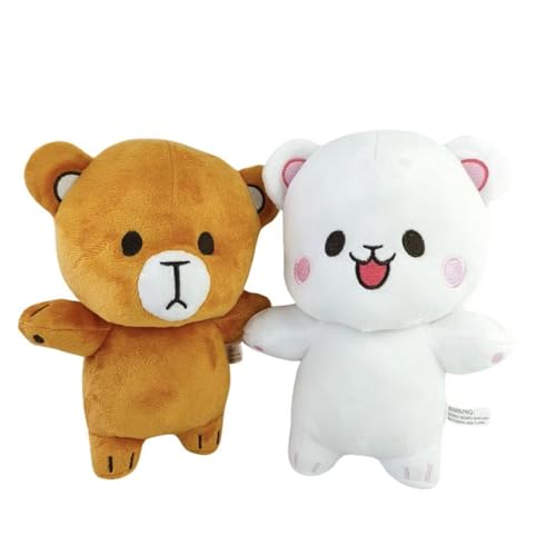 2-teiliges Milch- und Mocha-Spielzeug, Teddybär-Puppen aus Milch und Mocha Teddybär, Cartoon-Tierfigur-Kissen, Sammlergeschenke von Ninesun
