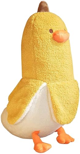 Kissen aus Plüsch, Ente, Plüschtiere, Kawaii, Banane, Ente, Riesenplüsch, weiches Spielzeug, Puppe, Kuschelkissen, Geschenk für Kinder und Mädchen ab 12 Jahren (Gelb, 70 cm) von Ninesun
