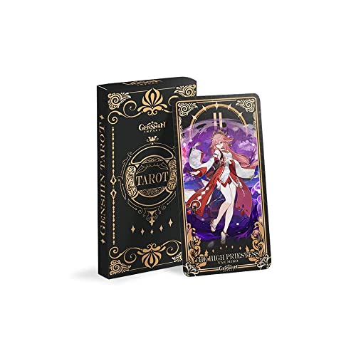 Ninesun Genshin Impact Peripheriegerät Tarotkarte Spielfiguren HD Komplettes Set Tarotkarten (22 Stück) von Ninesun