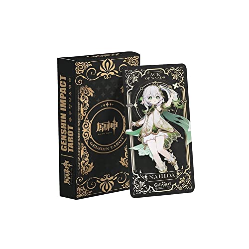Ninesun Genshin Impact Peripheriegerät Tarotkarte Spielfiguren HD Komplettes Set Tarotkarten (56 Stück) von Ninesun