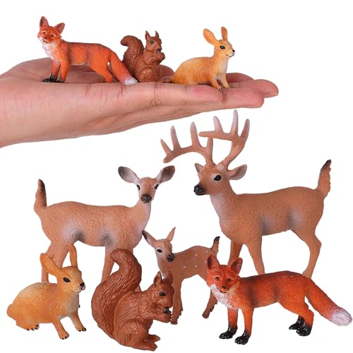 Waldtiere Figuren 6 Stück Kunststoff Realistische Waldtier Hirsch Eichhörnchen Figuren für frühe pädagogische Geburtstagsgeschenk Kuchendekoration für Kinder Waldtiere Figuren 6 Stück Kunststoff Realistische Waldtier Hirsch Eichhörnchen Figuren für frühe pädagogische Geburtstagsgeschenk Kuchendekoration für Kinder von Ninesun