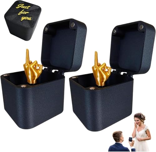 Ningmo Mittelfinger in Einer Box, Middle Finger Surprise Gift Box, Mittelfinger Geschenk Box, Halloween Weihnachten Neuheit Spaß Streich Geschenk für Büro, Schreibtisch Dekor, Heimdekoration (2pcs) von Ningmo