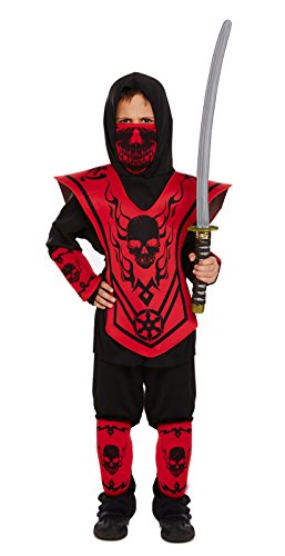 Ninja-Kostüm für Kinder, Alter 4–12 Jahre, Größe L von Henbrandt