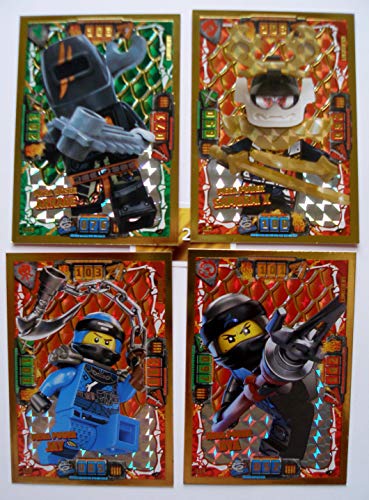 Lego Ninjago Serie 4 - 4 Limitierte Gold Karten Trading Card LE 6 Mega Power Jay LE 4 NYA LE 7 Samurai X LE 23 Böser Arkade Gold Sticker von Ninjago Serie 4