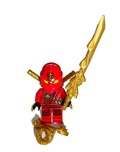 LEGO Ninjago: Minifigur Kai (roter Ninja) mit Drachenschwert und 2 Katanas (Schwert) von Ninjago