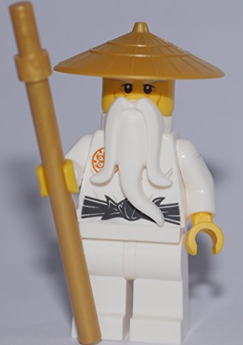 LEGO Ninjago: Minifigur Master Wu / Sensei Wu mit Stab ( 70596 ) SELTENE VERSION von LEGO