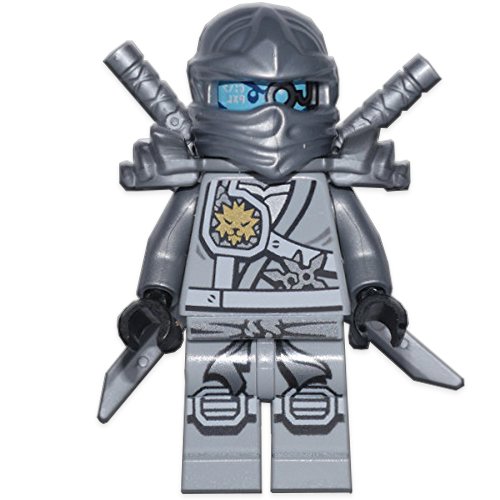 LEGO Ninjago: Minifigur Titanium Zane (silberner Ninja) mit Schulterrüstung und zwei Katanas (Schwerter) NEUHEIT 2016 von Ninjago