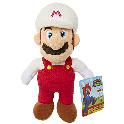 Jakks Pacific Super Mario Plüschmaskottchen Fire Mario Plüschfigur 19cm, 86756 von Nintendo