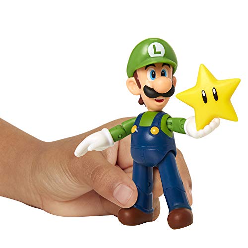 Jakks Pacific World of Nintendo Action Figure Luigi with Super Star 10 cm Mario von Nintendo
