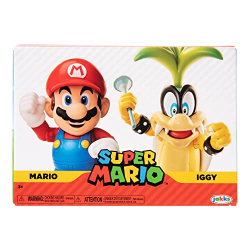 Nintendo 10cm Super Mario Figuren 2er Pack: Mario vs. Iggy Koopa von Super Mario