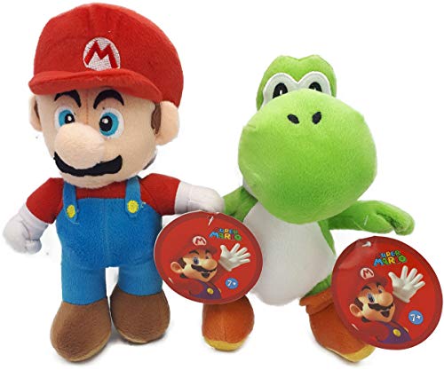 Nintendo Super Mario 28S3 (30 cm) (27 cm) Plüschtiere, Originalteil, 2 Figuren erhältlich (2 Stück, Super Mario: (Rot & Blau) - Yoshi : (Grün & Weiß) von Nintendo