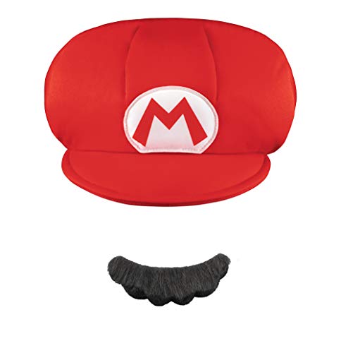 Super Mario Bros DISKX73755 Hut & Schnurrbart Nintendo Kostüm, Einheitsgröße von Disguise