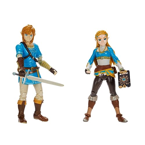 Nintendo The Legend of Zelda Action-Figur, 11 cm, 2 Stück Enthält 20 Gelenkpunkte mit Sheikah Slate und Soldier's Broadsword Zubehör von Nintendo