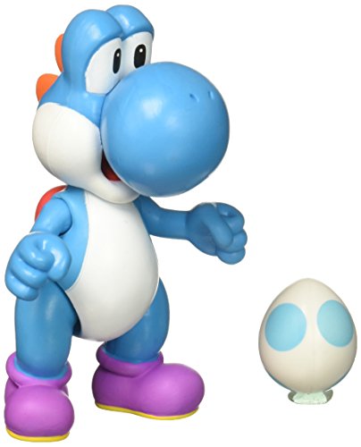 Jakks Pacific World of Nintendo Light Blue Yoshi with Egg Action Figure, 4" von Nintendo